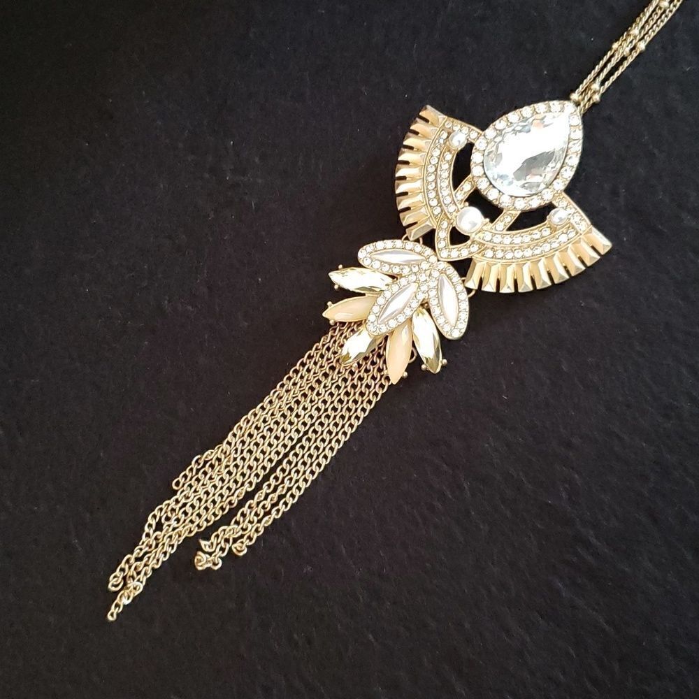 Beautiful Long Pendant Necklace Bold and Sparkly - Picture 4 of 7